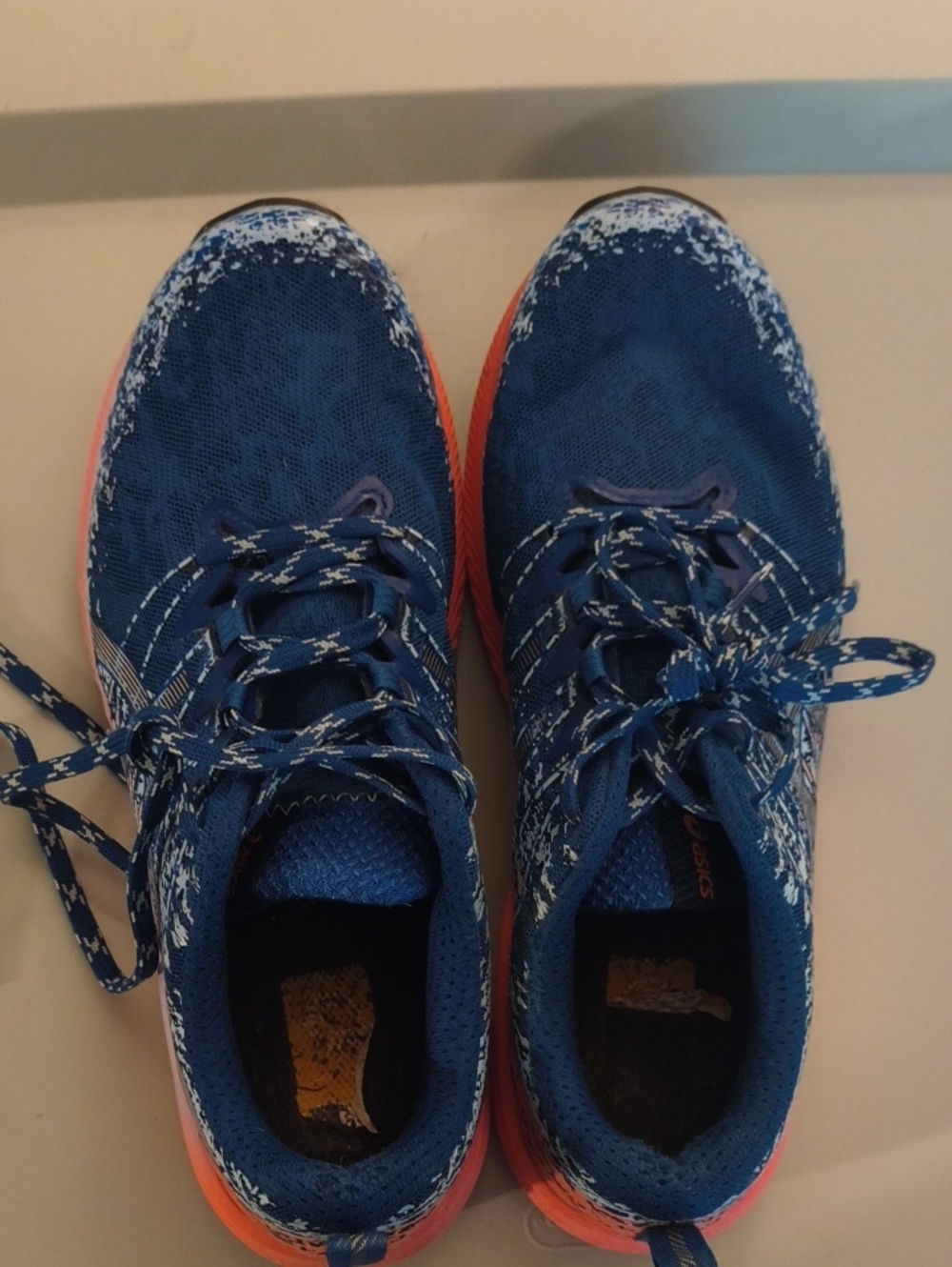 Asics Blue and Orange Women's Athletic Running Shoes